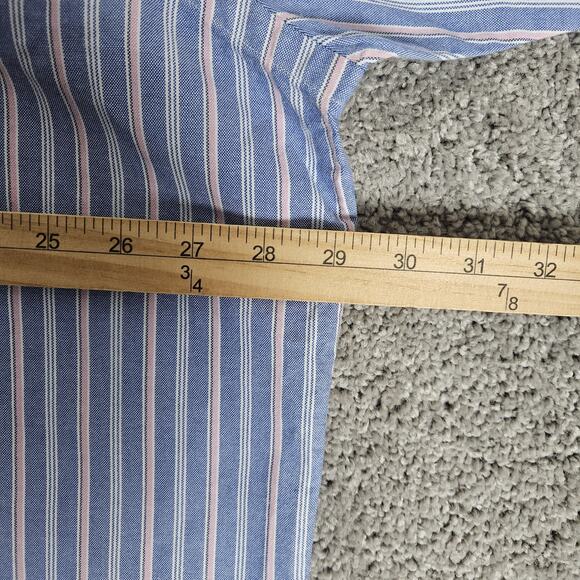 Polo Ralph Lauren Shirt Mens 2XLT Blue Pink Classic Oxford Stripes Flesh Pony - Picture 8 of 9